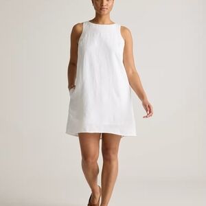 Quince White Linen Sleeveless Dress
